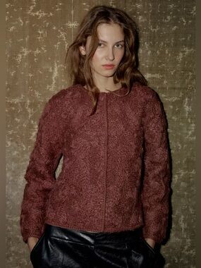 NWT Zara Woman Bloggers Fav MACRAME KNIT WOOL JACKET Size S Small